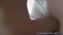 Busty brunette sucking Luke Hardy Thumb