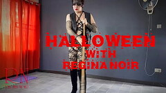 HALLOWEEN 2021 Witch in a black sexy suit. Black Playboy Bunny. Regina Noir 2 Thumb