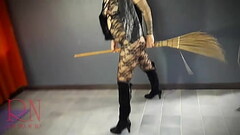 HALLOWEEN 2021 Witch in a black sexy suit. Black Playboy Bunny. Regina Noir Backstage Thumb