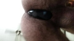 Playing with my new plug in my tight lil ass Thumb