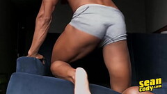 Muscular (JJ) Undresses And Masturbates His Big Cock Until He Cums - Sean Cody Thumb