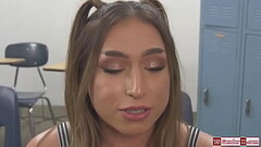 Trans cheerleader Paradise is barebacked Thumb