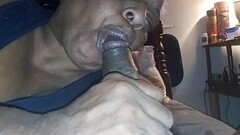 Sucking My Husband'_s Dick Close Up In The Dark Thumb