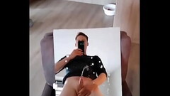 Huge Cumshot on Mirror Thumb