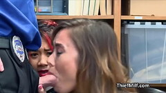 Officer enjoys fine Asian milf pussy on his desk Thumb