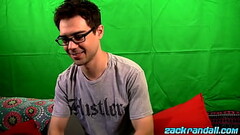 Gay jock with glasses Zack Randall masturbates and cums solo Thumb