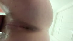 Young boy uses his razor as a dildo while shaving his ass Thumb