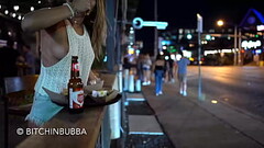 Her braless boobs showing on the street Thumb
