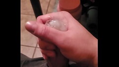 Jerking my uncut cock huge cumshot Thumb