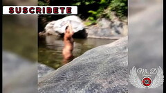 Masturbation outdoors in the public river, my step brother records me, special for Voyeurs Thumb