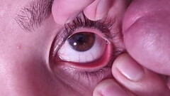 Cum dumpster gets a full cumshot into her open eye | talking Thumb