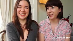 Lea Fucks Kriss with a Glass Dildo Thumb