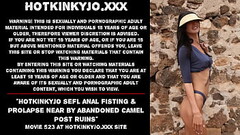 Hotkinkyjo sefl anal fisting &amp_ prolapse near by abandoned camel post ruins Thumb