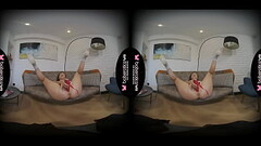 Solo fuck doll, Shanti is toying her wet pussy, in VR Thumb
