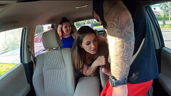 Step Sisters Seduce Handsome Uber Driver In Public Thumb