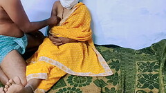 Yellow color sary in sexy Desi wife Thumb
