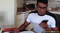 Evil step daddy comes to stepson'_s bedroom for blowjob Thumb