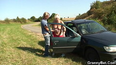 Blonde getting doggy-fucked roadside Thumb