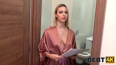 DEBT4k. Debt collector breaks into the house and fucks the blonde charmer Thumb