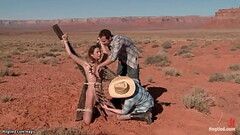 Hitchhiker hogtied in the desert Thumb