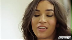 TS Tori enjoys giving dude a blowjob Thumb
