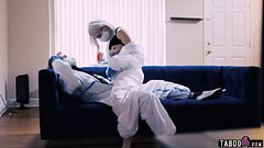 Crazy quarantine pandemic porn with blonde teen Lola Fae and her partner Thumb