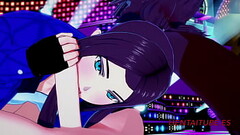 KDA League of Legend Hentai 3D Akali blowjob, boobjob and fucked with multiple cums in her mouth and Thumb