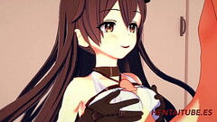 Genshim Impact Hentai - Amber Handjob, Blowjob, Boobjob and fucked with cum in her mouth and pussy 2 Thumb