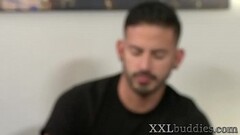 Latino gets cum from dongs in threesome Thumb