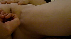 Me fingering and spreading open my ex'_s tiny little pussy. Thumb