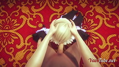 Final Fantasy VII Yaoi - Cloud Crossdress Like a Girl in Honeybee Sissy Femboy Anal Blowjob and Crea Thumb