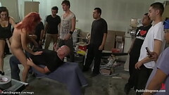 Redhead dp ffm fucked in public Thumb