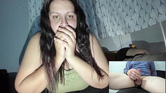Naughty Wife Watching Random Guy Stroking While Her Husband Rest Next to Her Thumb