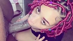 Hot Ebony Babe With Freckles Blows My Black Cock! (POV) Thumb