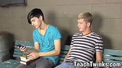 Twink Jae Landen anal rides Kayden Daniels dick after BJ Thumb