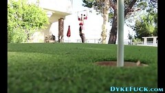 Costumed blonde lesbian blondes outdoors Thumb
