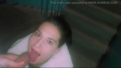 Risky sucking on the staircase Thumb