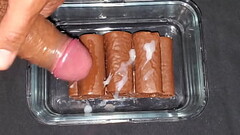 My Little Debbie Swiss Rolls gets a fresh coating of my Cum Frosting. Thumb