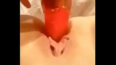 Freundin befriedigt sich mit einen Gummi penis Thumb