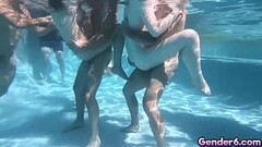 Gender 6 brings you Trans Pool Party! A whole new poolside experience! Korra Del Rio, Khloe Kay, Aub Thumb