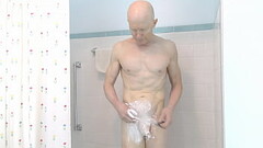 Horny Gay Nudist Shaves in Shower Thumb