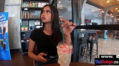 Real amateur Thai GF Ting needs a quickie fuck after her cappuccino Thumb