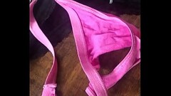 A morning cum shot on her black panties Thumb
