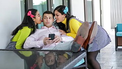 Exotic Stepsisters Seduce Stepbrother To Get Into The Night Club - Maya Farrell, Alina Belle Thumb