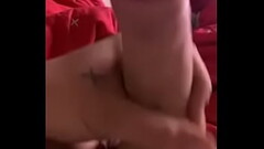 Stroking my big dick hard Thumb