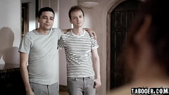 Two young angry step brothers Ricky Spanish and Alex Jett double penetrate their own way older Syren Thumb