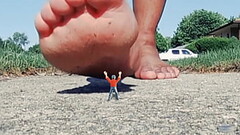 Unaware Giant Stomps Tiny Thumb