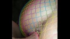 Wife gets creamy pussy fucked doggy in fishnet lingerie Thumb