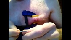 Hammering nailes into my nipples - part 3 Thumb