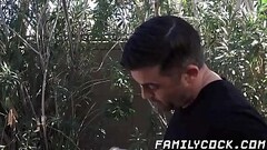 Handsome stepfather makes twink join threeway rawpounding Thumb